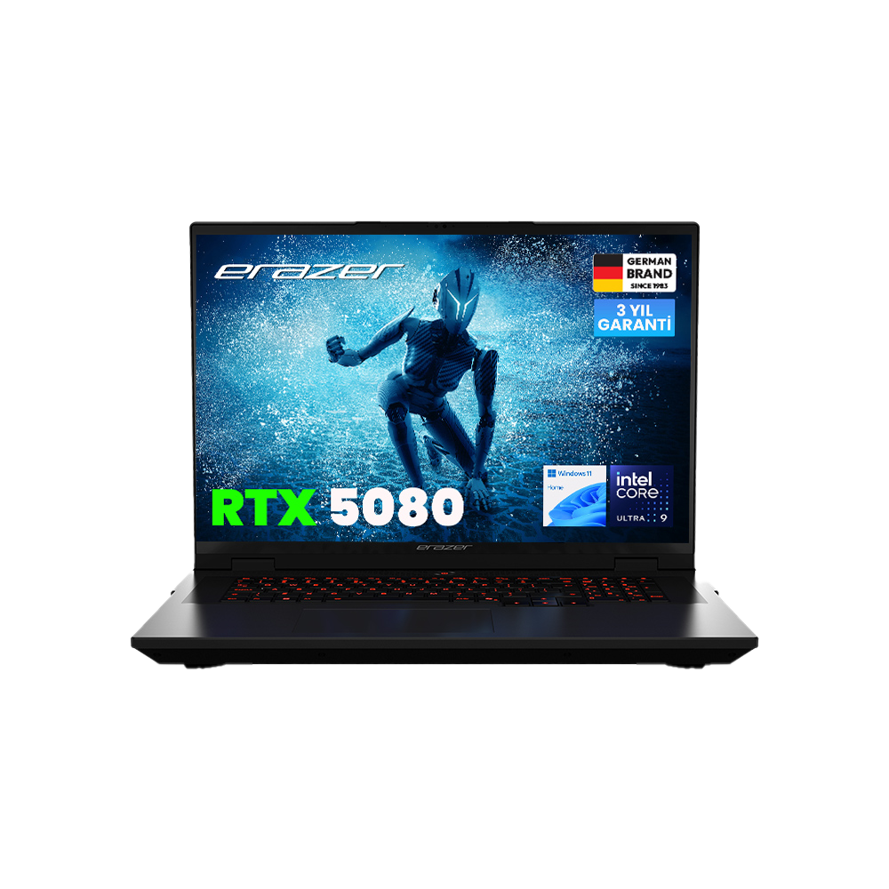 ERAZER Beast 18 X1 MD62731 Intel Ultra 9 275HX 32GB RAM 2TB SSD RTX5080 18 QHD+ W11H Oyuncu Laptop